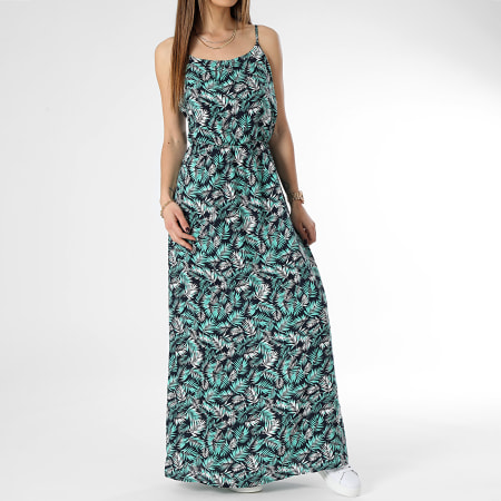 Only - Mujer Floral Tank Dress Vanessa Life Strap Maxi leu Navy Green