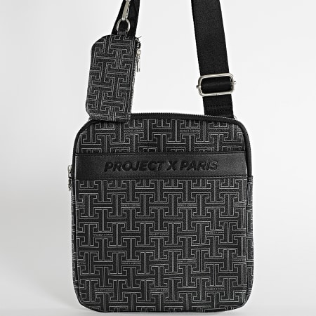 Sacoche Project X Paris Monogramme 3D Noir - Fermeture à Zip, Style Urbain Et Pratique