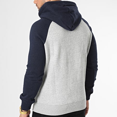 Jack And Jones - Sweat Capuche Copenhagen Blocking Gris Chiné Bleu Marine