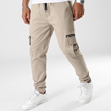 Aarhon Pantalon cargo - beige 