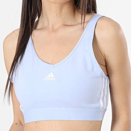 Adidas Sportswear - Brassière 3 Stripes IC4439 Bleu Clair
