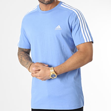 Adidas Sportswear - Tee Shirt A Bandes 3 Stripes IC9346 Bleu Clair