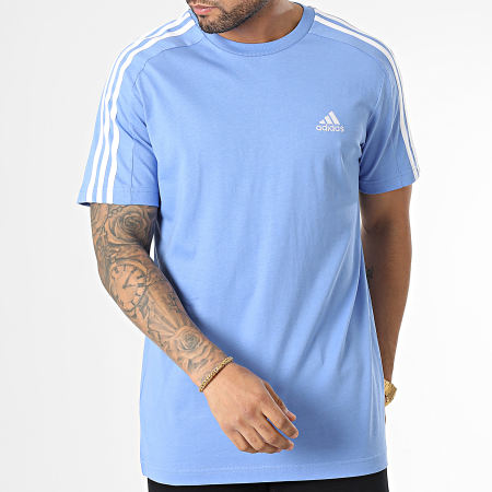 Adidas Performance - Camiseta 3 rayas IC9346 Azul claro