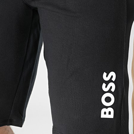 BOSS - Pantalones cortos de jogging con rayas 50491511 Negro