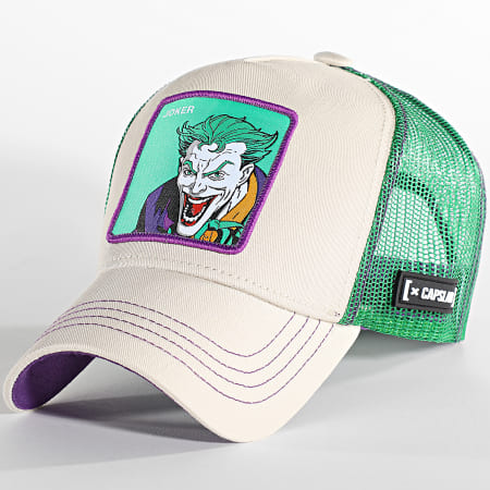 Capslab - Gorra Trucker Joker Beige Verde
