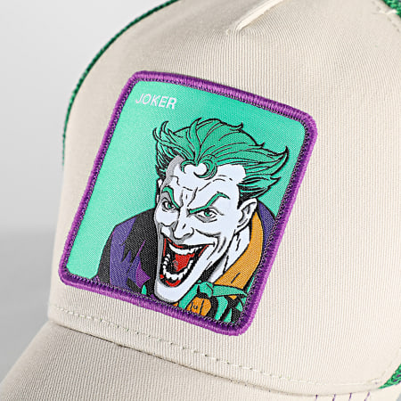 Capslab - Gorra Trucker Joker Beige Verde