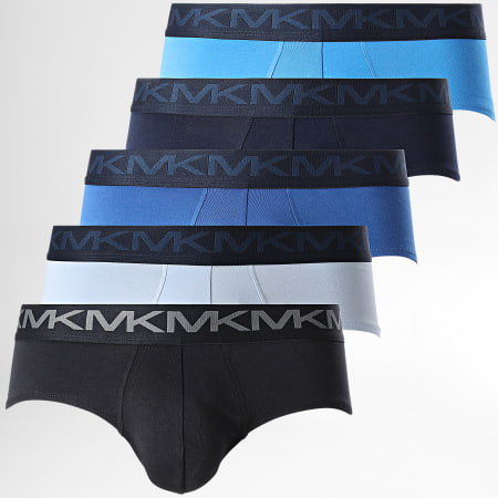 Michael Kors - Set di 5 slip elasticizzati Factor Blu navy Azzurro Nero
