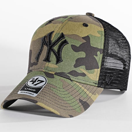 '47 Brand - MVP Cappello Trucker New York Yankees Nero Verde Khaki Camo