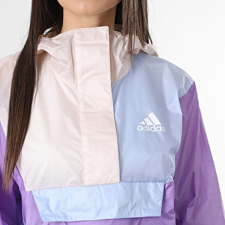 Adidas Performance - HT8718 Chaqueta con capucha para mujer Outdoor Azul Púrpura