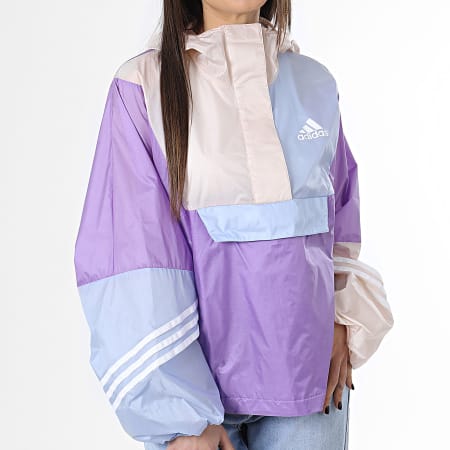 Adidas Performance - HT8718 Chaqueta con capucha para mujer Outdoor Azul Púrpura