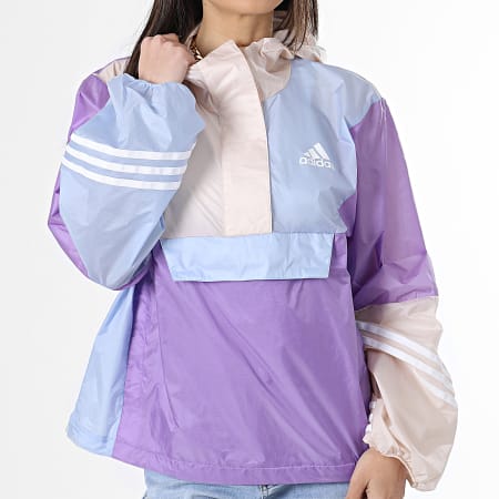 Adidas Sportswear - HT8718 Giacca outdoor con cappuccio da donna Blu Viola