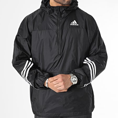 Adidas Sportswear - HT8722 Giacca a vento con cappuccio nero