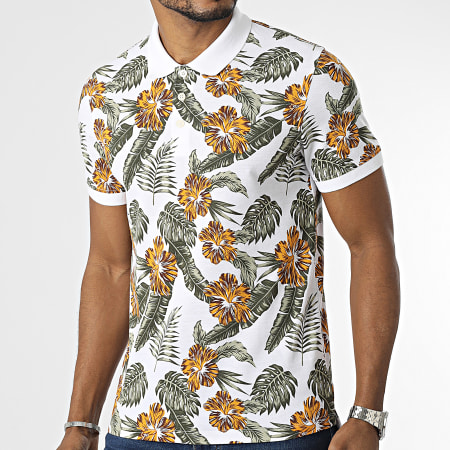 Jack And Jones - Polo Manches Courtes Paulos Tropicana Blanc Floral