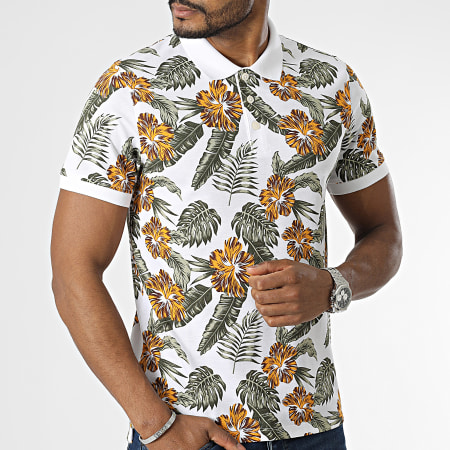 Jack And Jones - Polo Manches Courtes Paulos Tropicana Blanc Floral