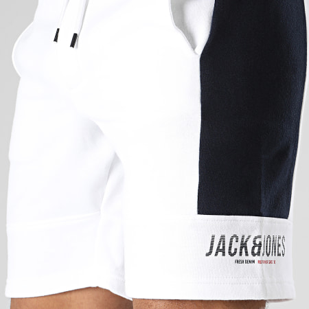 Jack And Jones - Short Jogging A Bandes Dan Blocking Blanc