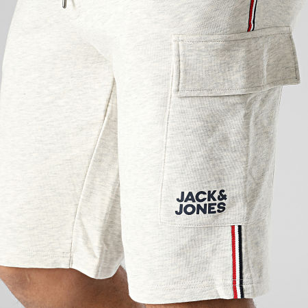 Jack And Jones - Pantaloncini da jogging Atlas beige con banda in chiné