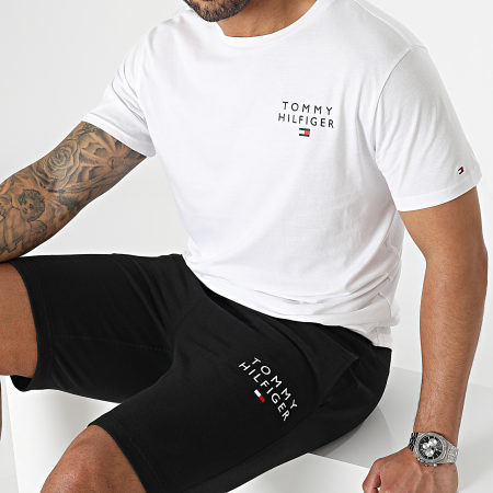 Tommy Hilfiger - Set di maglietta e pantaloncini da jogging 2916 2881 bianco nero