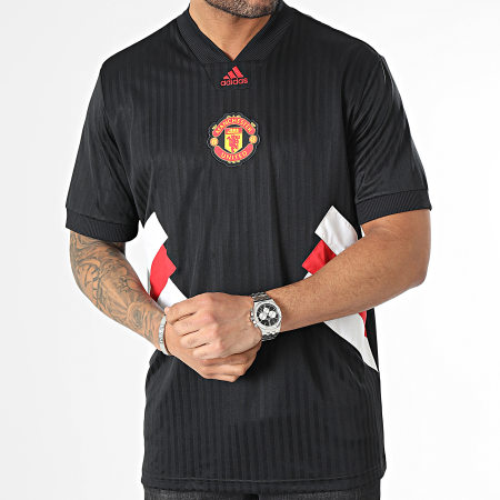Adidas Sportswear - Tee Shirt Col V Manchester United HT2002 Noir