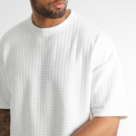 LBO - Tee Shirt Texturé Square Large 0171 Blanc