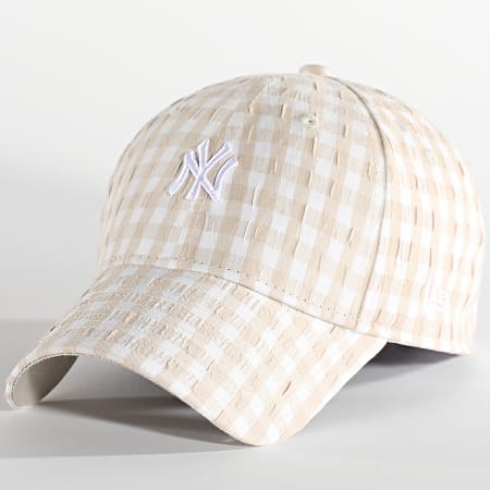 New Era - Cappello donna 9Forty Gingham New York Yankees Beige