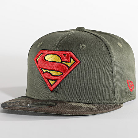 New Era - Cappello snapback per bambini 9Fifty DC Camo Superman Verde Khaki
