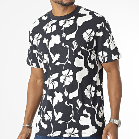 Only And Sons - Camiseta Pablo Relax Floral Azul Marino Blanco