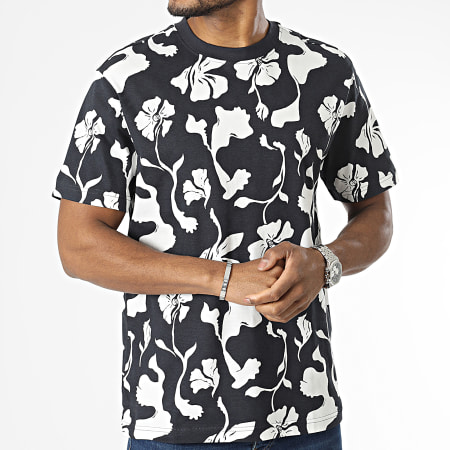 Only And Sons - Camiseta Pablo Relax Floral Azul Marino Blanco