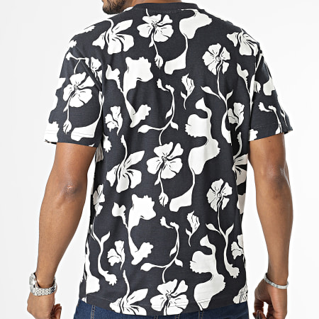 Only And Sons - Tee Shirt Pablo Relax Floral Bleu Marine Blanc