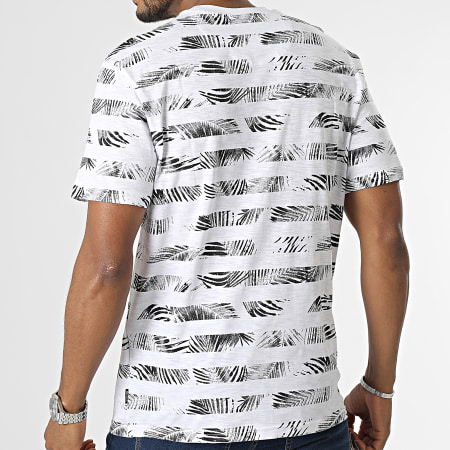 Only And Sons - Tee Shirt Perry Life Reg Leaf Stripe Blanc Floral