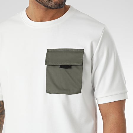 Uniplay - Tee Shirt Blanc Vert Kaki