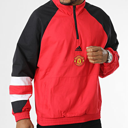 Adidas Sportswear - Veste Col Zippée Manchester United Icon HT2000 Rouge