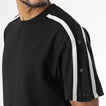 Classic Series - Tee Shirt Oversize Large A Bandes Noir