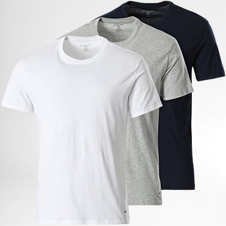 Michael Kors - Lote de 3 camisetas Performance Algodón Blanco Gris Heather Azul Marino