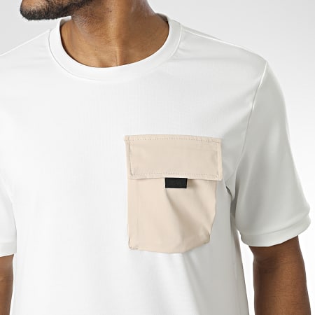 Uniplay - Tee Shirt A Poche Blanc Beige