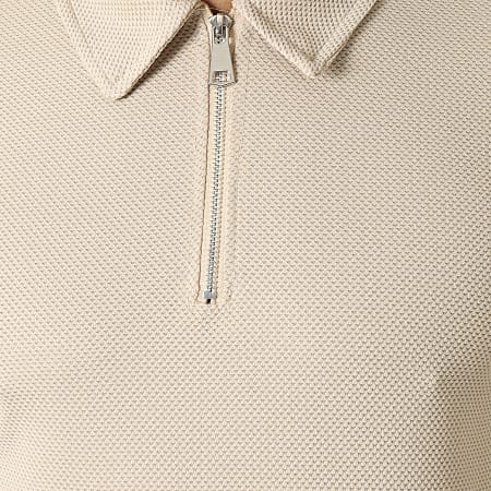 Uniplay - Polo manica corta con collo a zip Beige