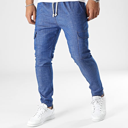 Uniplay - Pantaloni cargo in denim blu