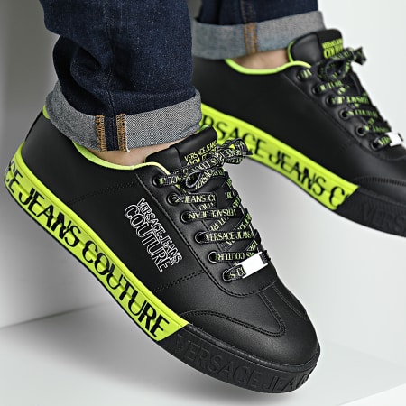 Versace Jeans Couture - Fondo Atom 74YA3SK6 Nero Sneakers giallo sicurezza