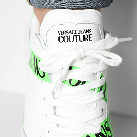 Versace Jeans Couture - Fondo Spyke 74YA3SE2 Bianco Verde Sneaker alte