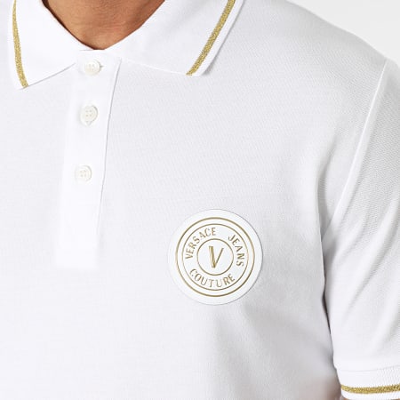 Versace Jeans Couture - Polo Manica Corta Patch 74GAGT08 Oro Bianco