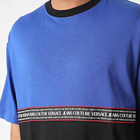 Versace Jeans Couture - Camiseta oversize grande Tape Logo 74GAH618-J0005 Negro Azul real