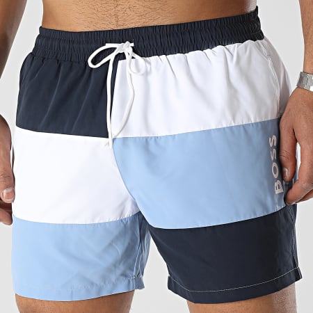 BOSS - Shorts de baño 50491592 Blanco Azul Marino