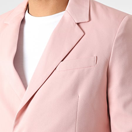 Frilivin - Set giacca blazer e pantaloni chino rosa chiaro