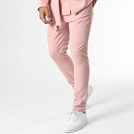 Frilivin - Set giacca blazer e pantaloni chino rosa chiaro