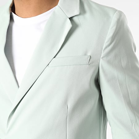 Frilivin - Conjunto de blazer verde claro y pantalón chino