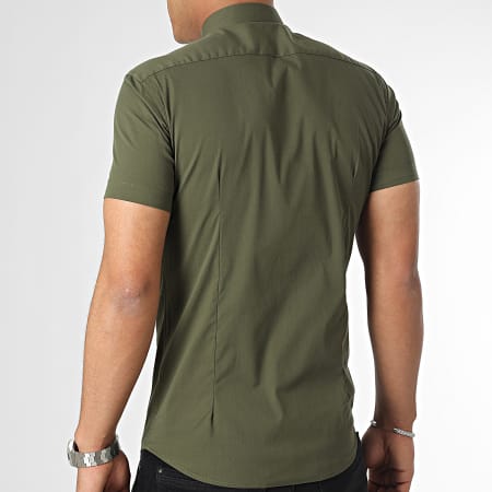 Frilivin - Camicia Super Slim a maniche corte Verde Khaki