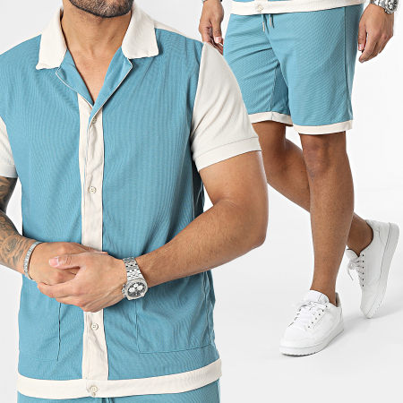 Survêtement Pour Homme - Court Baggy - Tenue D'été - 2 Pièces - T-shirt à Manches Courtes Et Short - Ensemble De Loisirs - Col Rond, Kaki, XXL