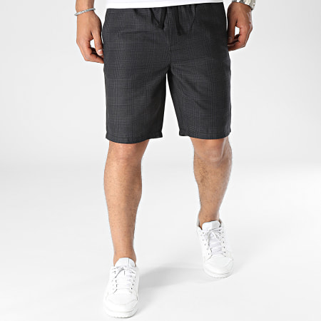 Only And Sons - Short Jogger A Carreaux Linus Check 0026 Bleu Marine