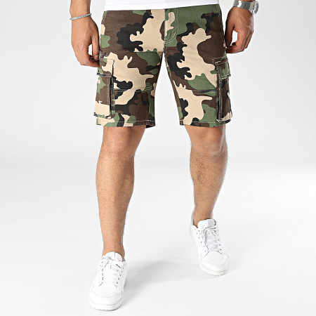 Only And Sons - Camuflaje Cargo Shorts Cam Stage 3945 Marrón Beige Verde Caqui