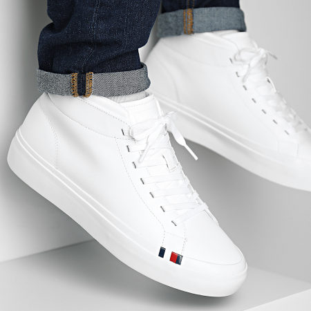 Tommy Hilfiger - Baskets Elevated Vulcan Leather Mid 4419 White