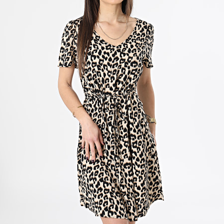 Vero Moda - Vestido Easy Beige Leopardo